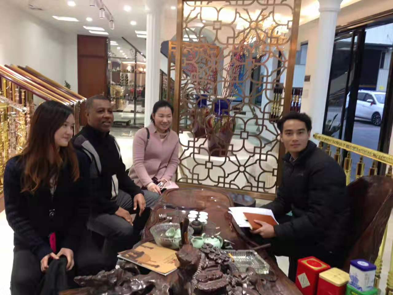 Longtai warming welcome oversea customers visit us to discuss cooperation