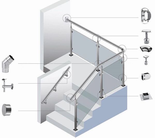 stainless steel handrail tube fittings