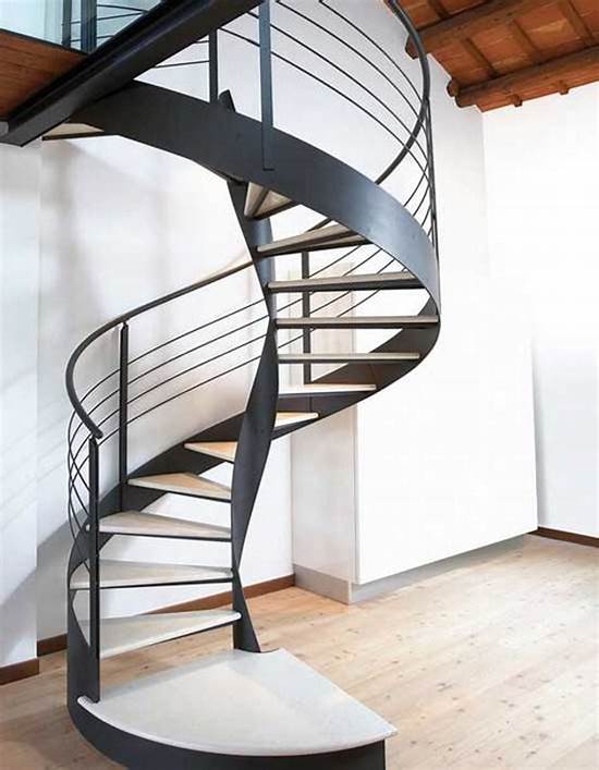 Wood Stair Steps Spiral Staircase