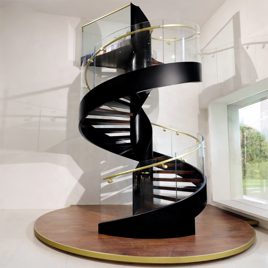 Modern style luxury steel spiral staircase
